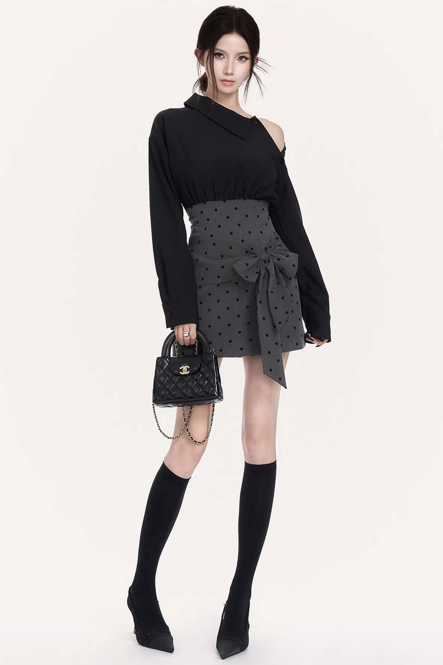 French Retro Polka Dot Dress