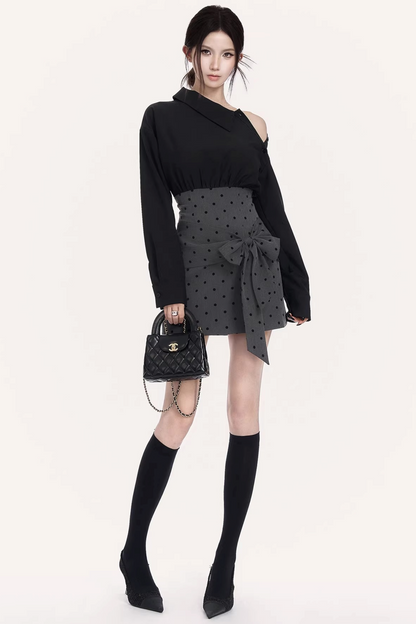 French Retro Polka Dot Dress