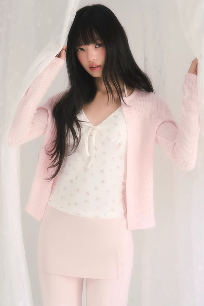 Cut Out Jacquard Knit Matching Set