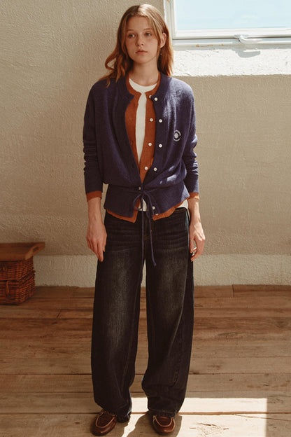 Retro Red Knot Denim Pants