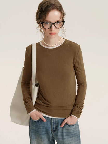 Seamless Long-Sleeved Wool Knit Top