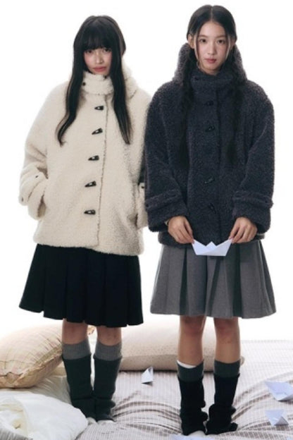 Cozy Hooded Lamb Wool Jacket