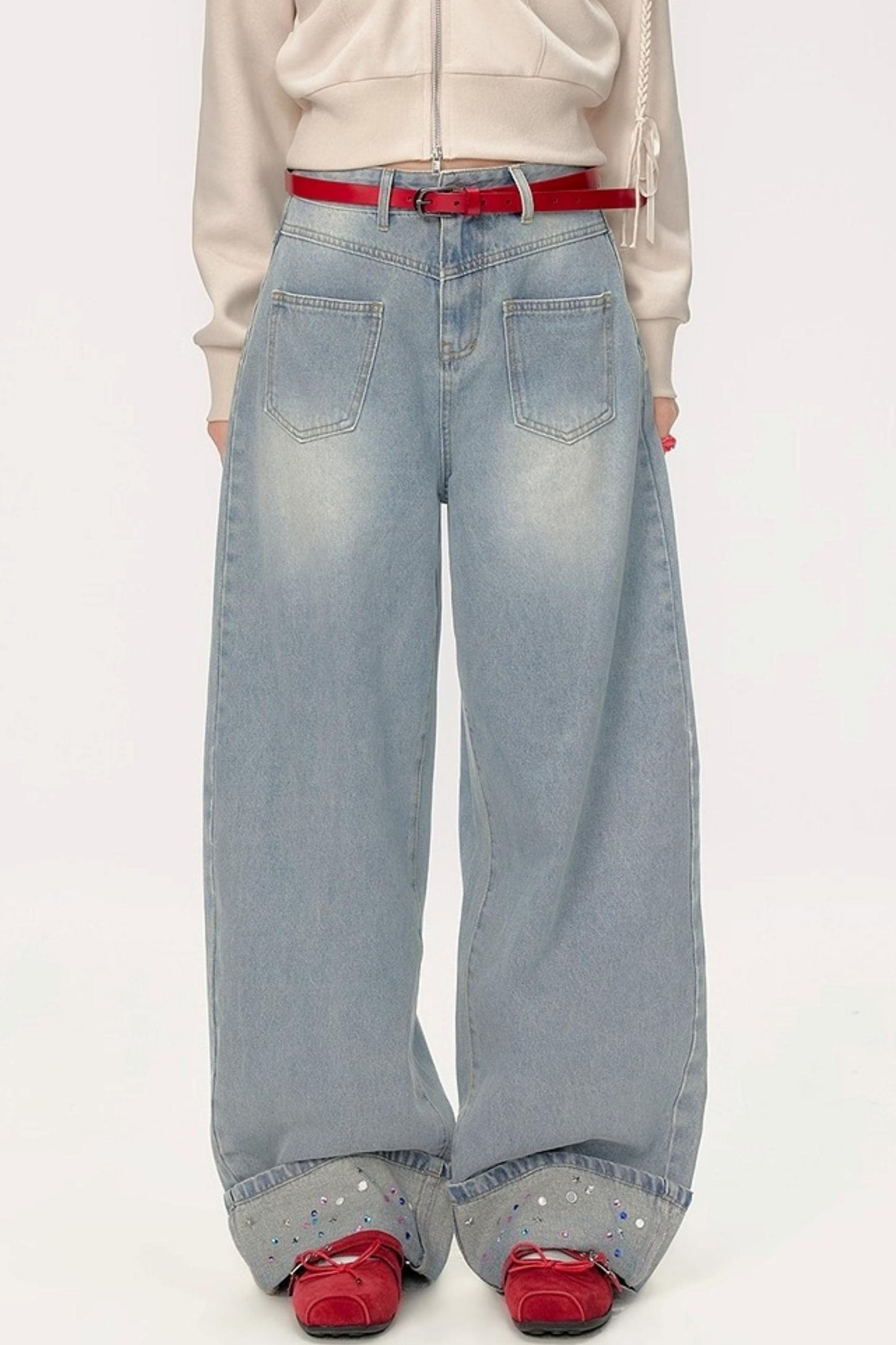 High-Waisted Wide-Leg Jeans