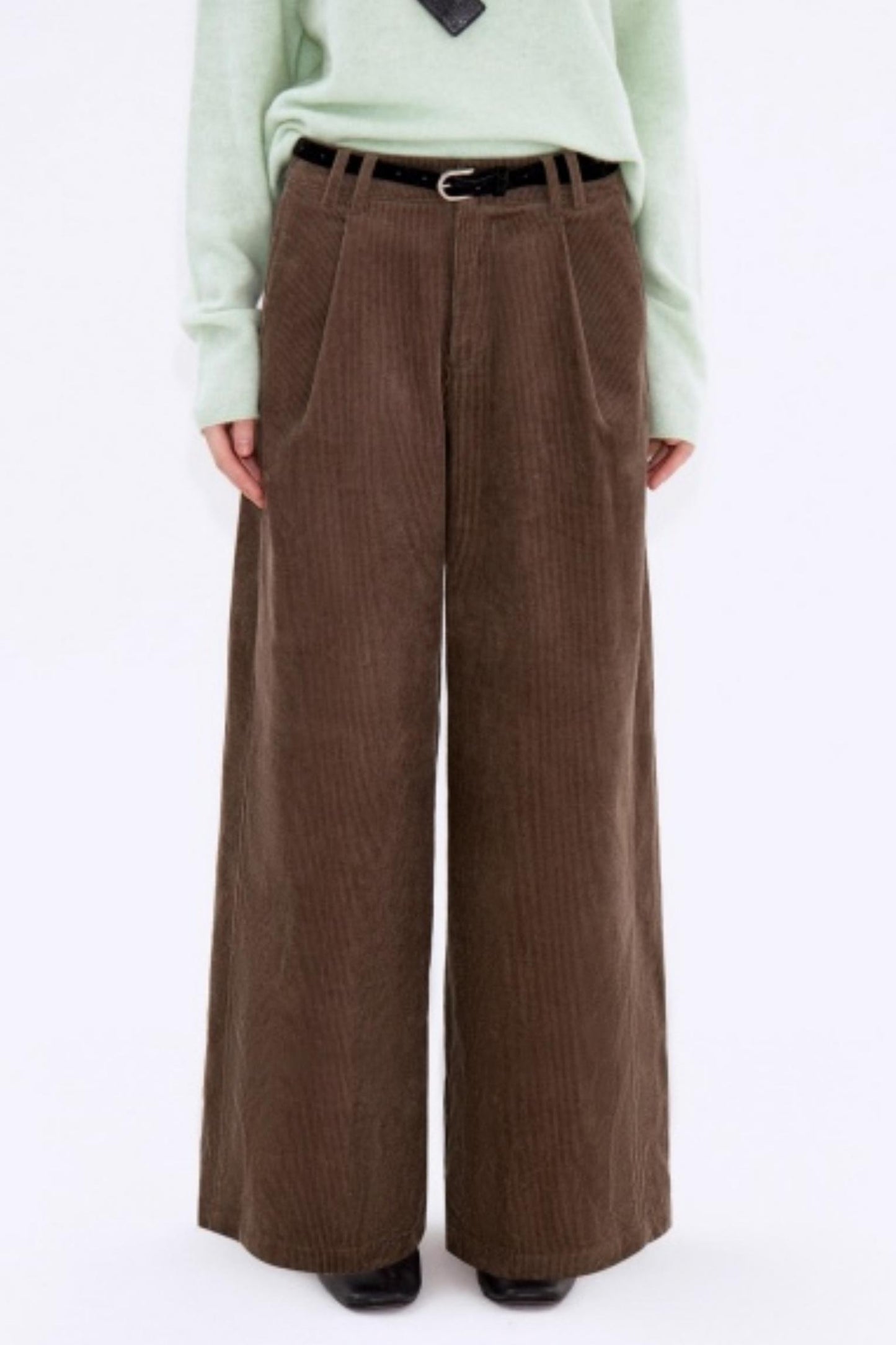Retro Corduroy Pleated Pants