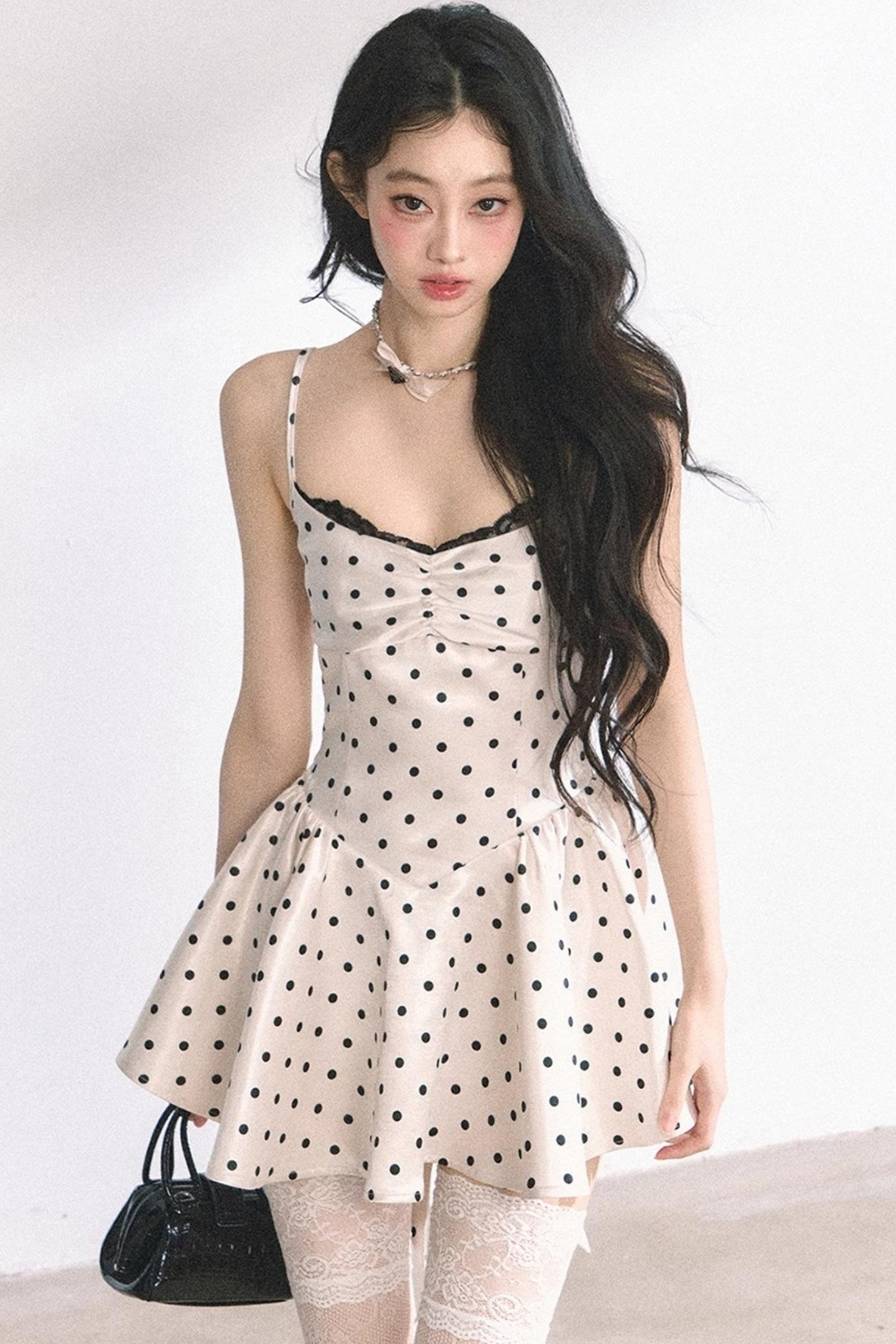Ruffled Polka Dot Mini Dress