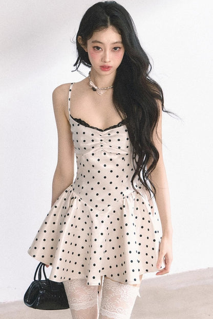 Ruffled Polka Dot Mini Dress