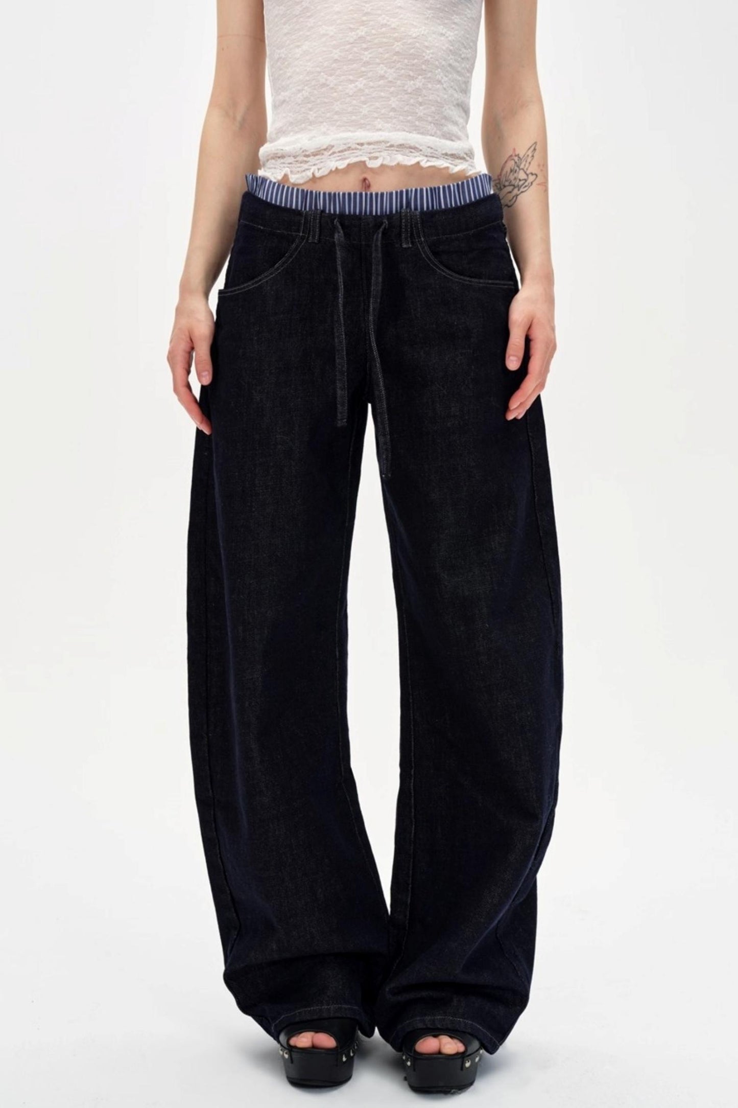 Cow Color Slim-Fitting Cotton Straight-Leg Pants