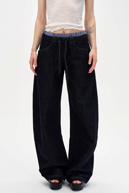 Cow Color Slim-Fitting Cotton Straight-Leg Pants