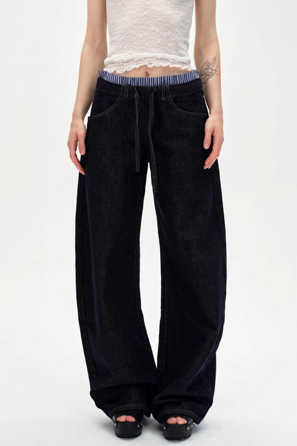 Cow Color Slim-Fitting Cotton Straight-Leg Pants