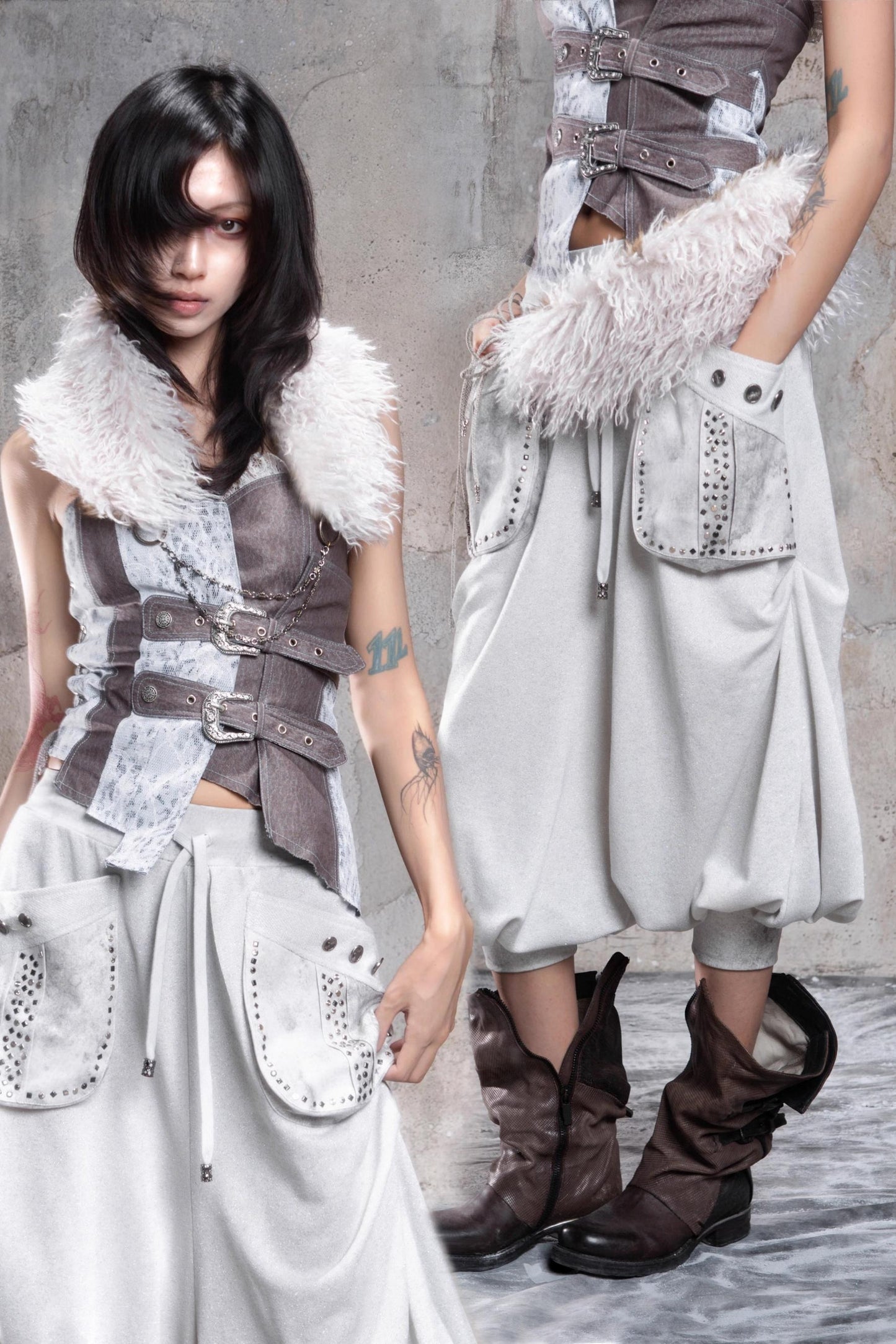 Retro Punk Fur Collar Scarf