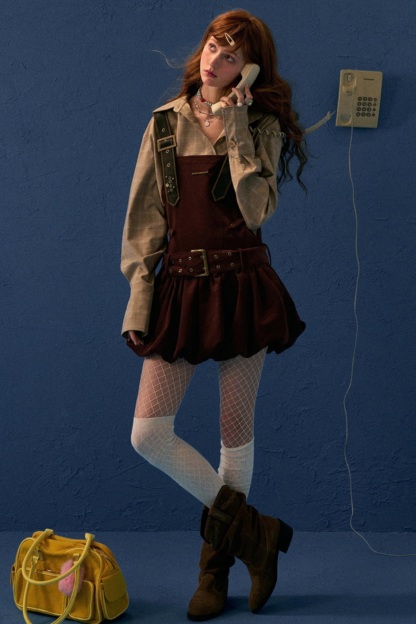 Sweet Corduroy Suspender Dress