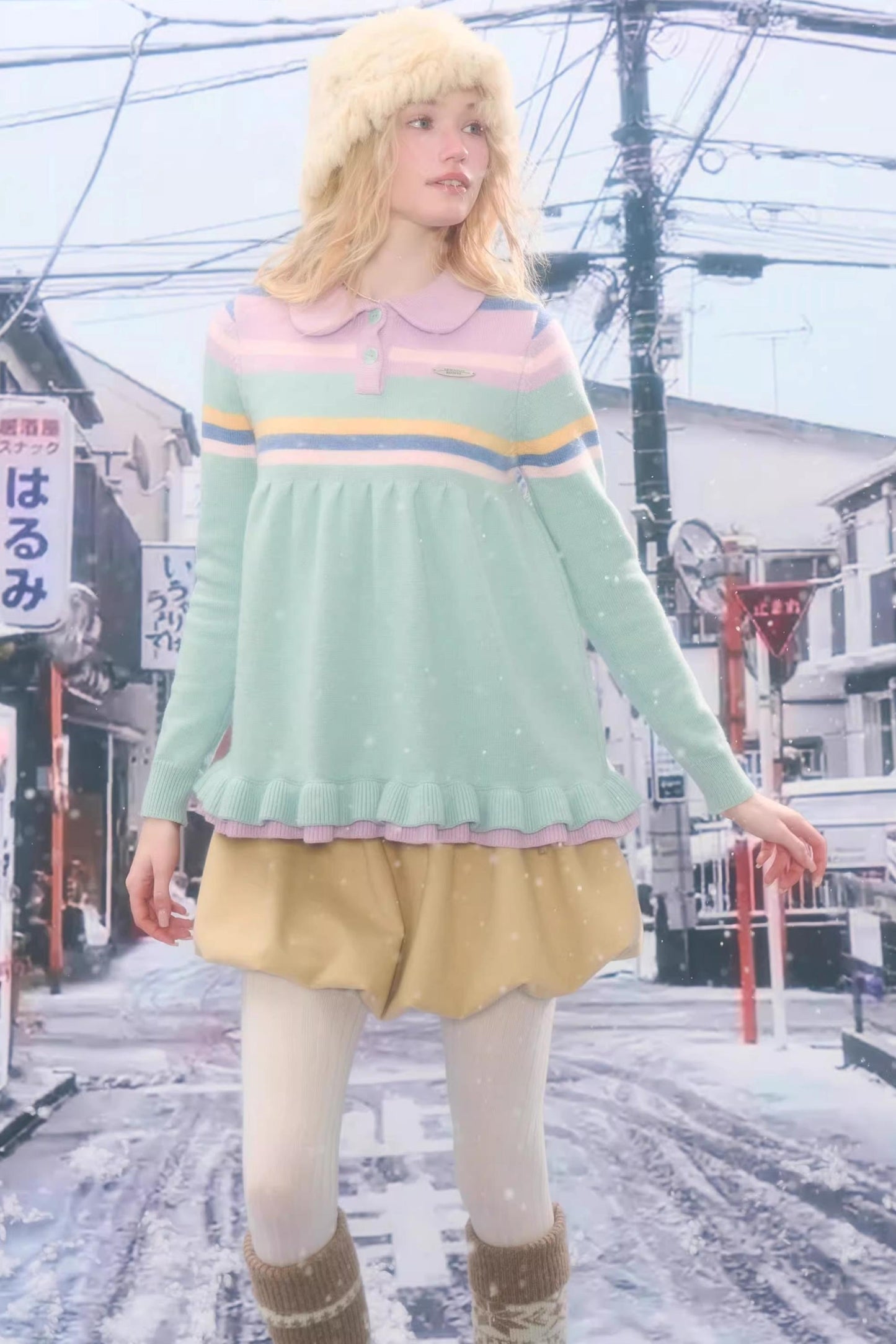 Retro Lace Collar Sweater