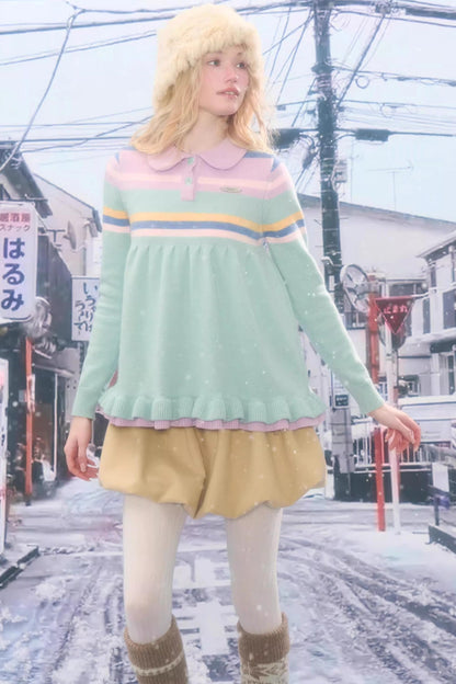 Retro Lace Collar Sweater