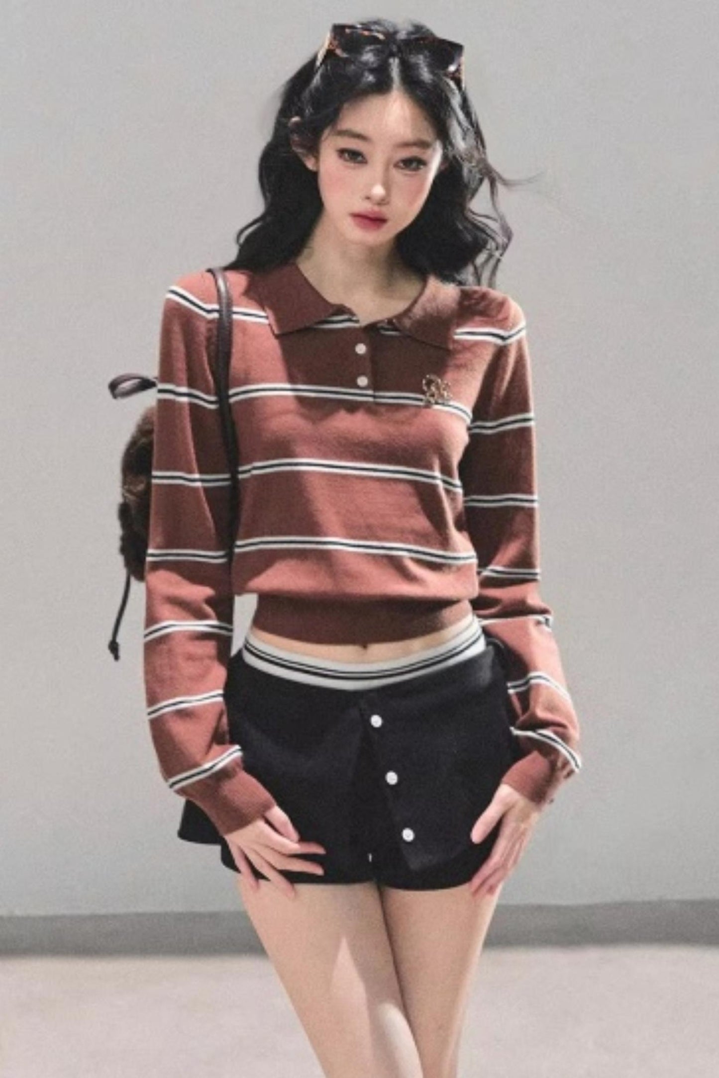 Polo Collar Knit Top