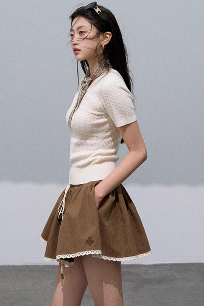 Lace Texture A-Line Skirt