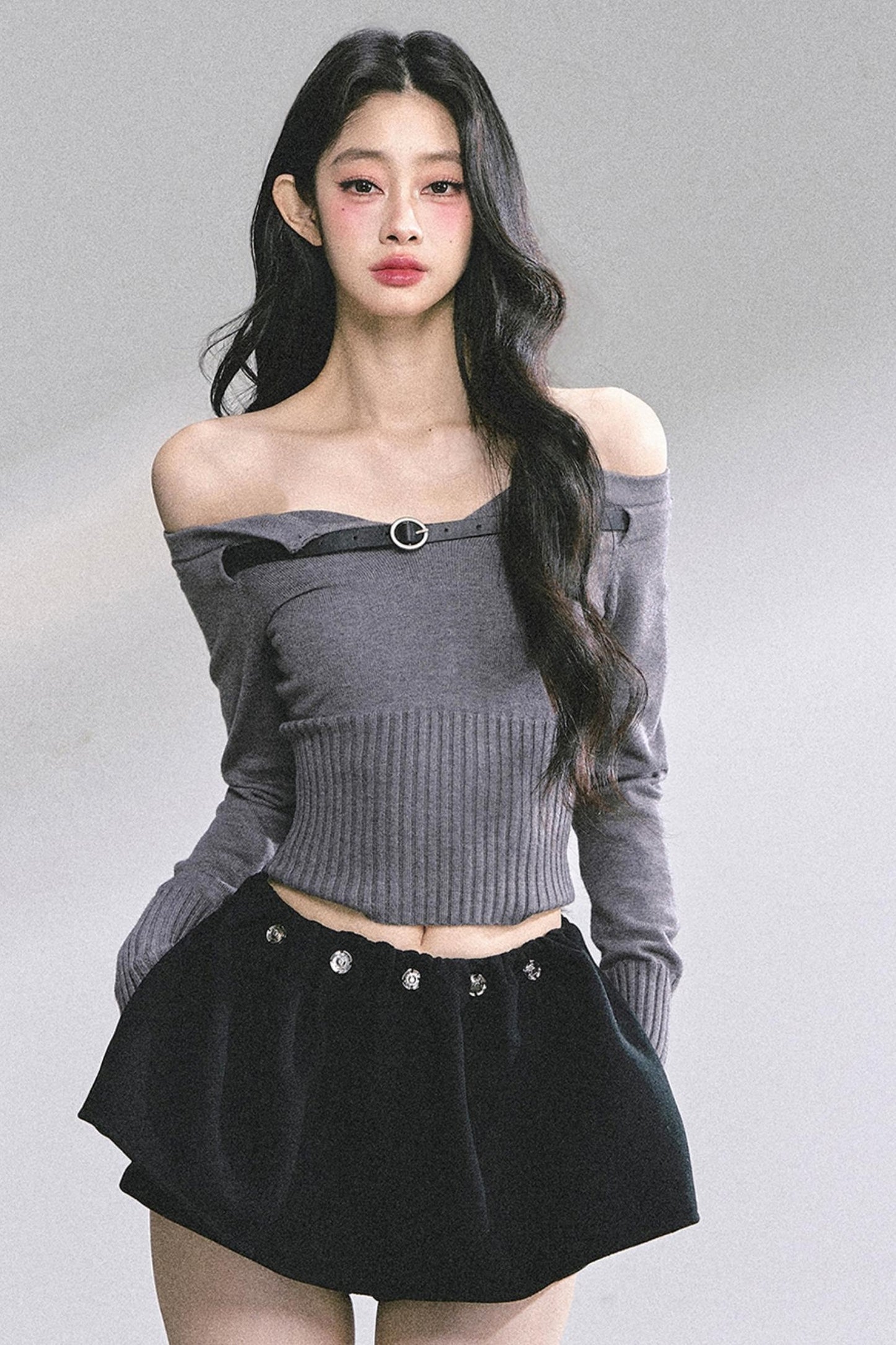 Lazy Weekend One-Shoulder Knitted Top