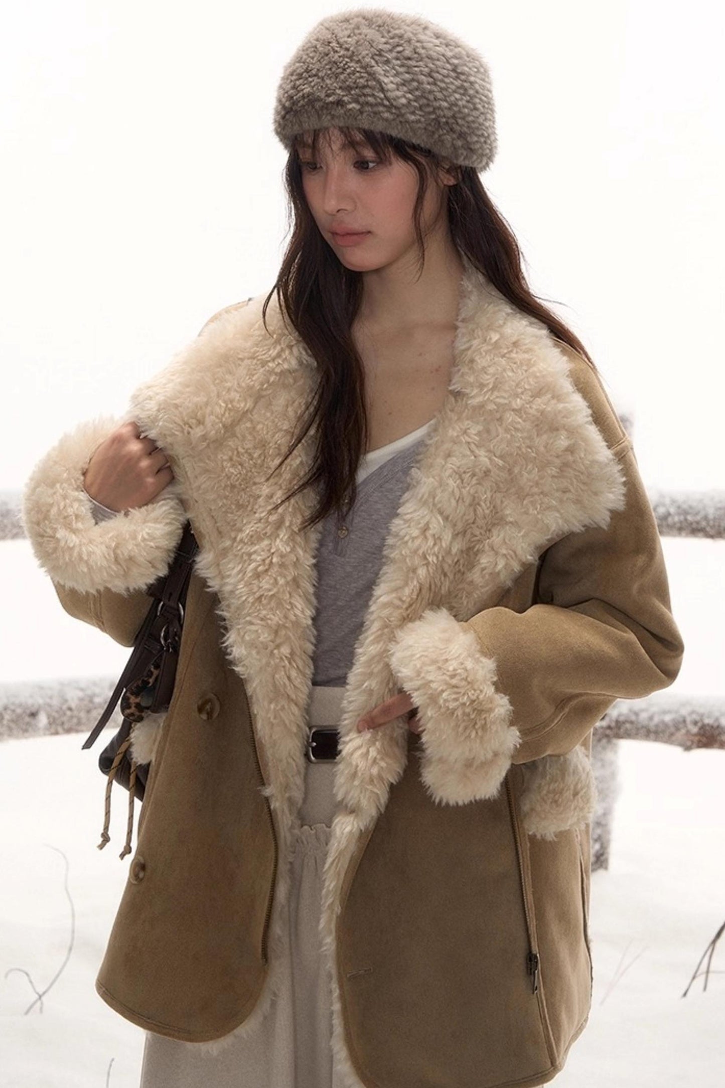 Reversible Leather Fur Coat