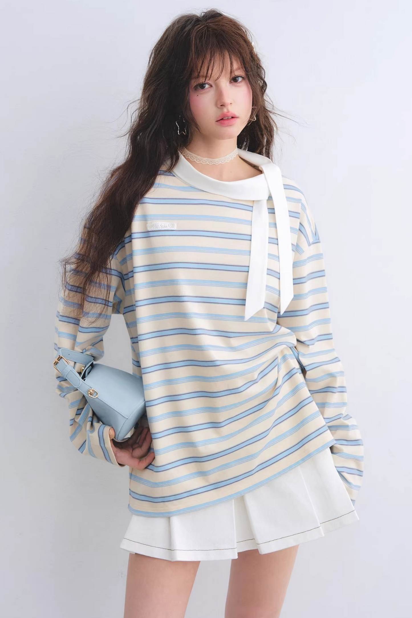 Retro Striped Color-Blocked Top