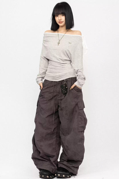 Lace-Up Off-Shoulder Top