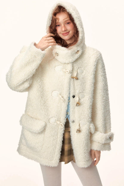 Hooded Faux Shearling Coat
