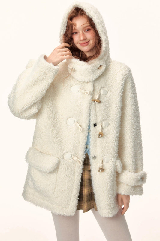 Hooded Faux Shearling Coat
