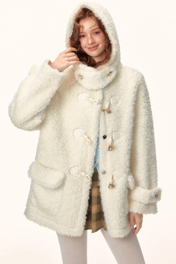 Hooded Faux Shearling Coat
