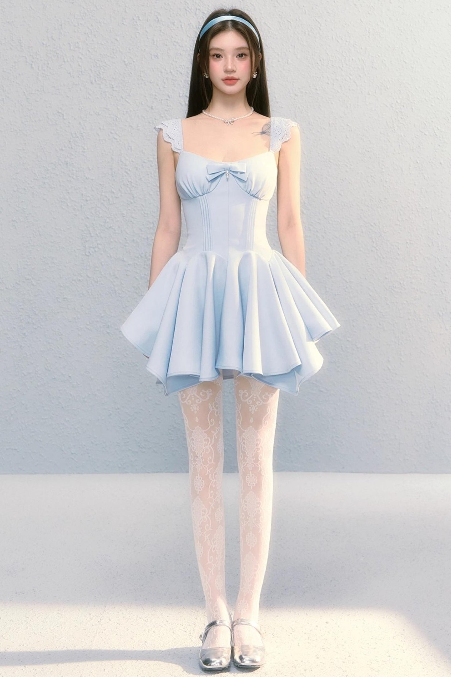 Golden Bow A-Line Dress