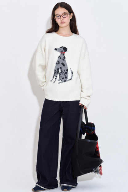 Spotted Puppy Intarsia Top