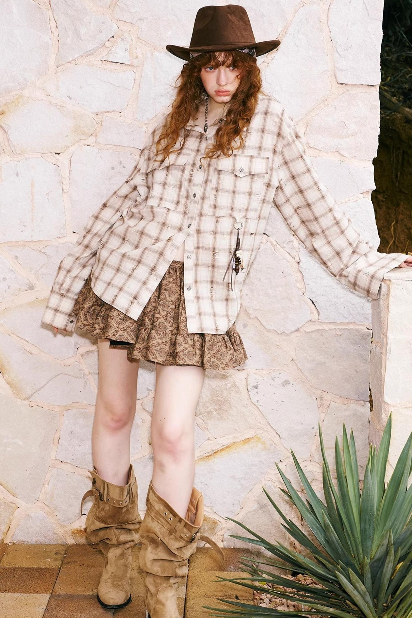 Vintage Distressed Plaid Shirt