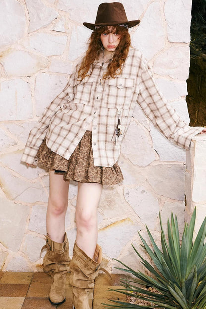 Vintage Distressed Plaid Shirt