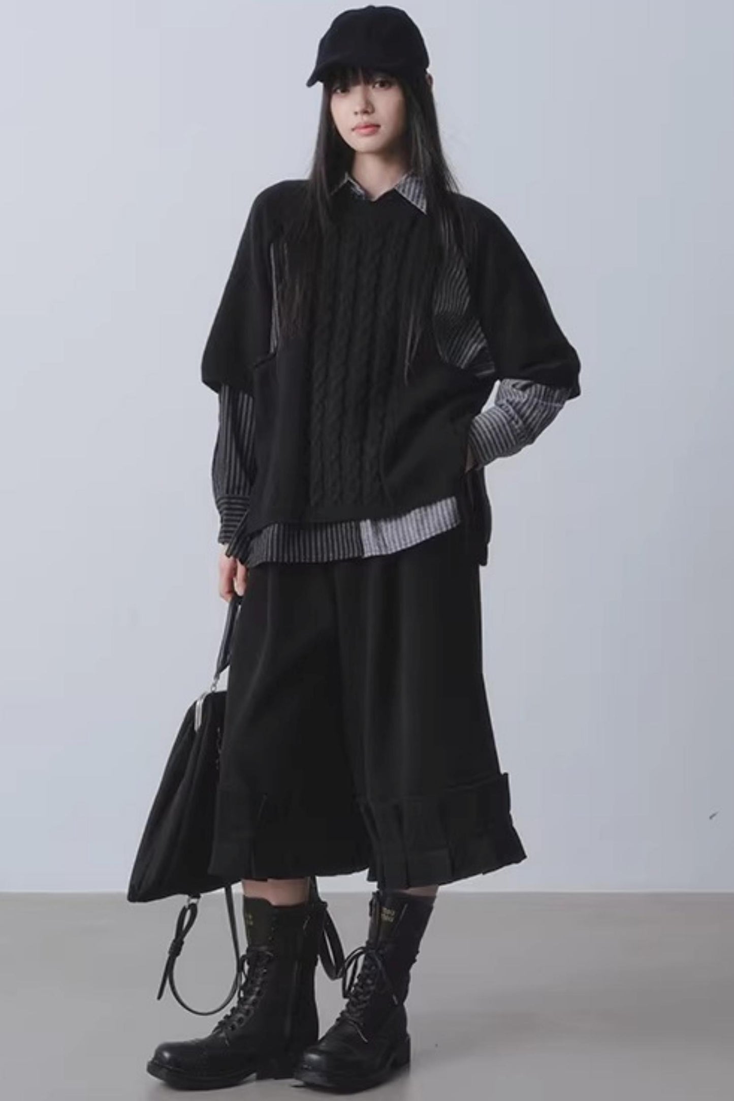 Black High-Waisted Wide-Leg Pants