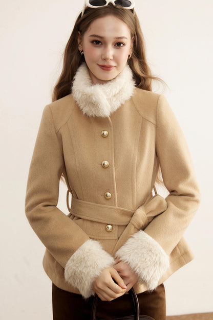 Winter Retro Lambswool Patchwork Jacket