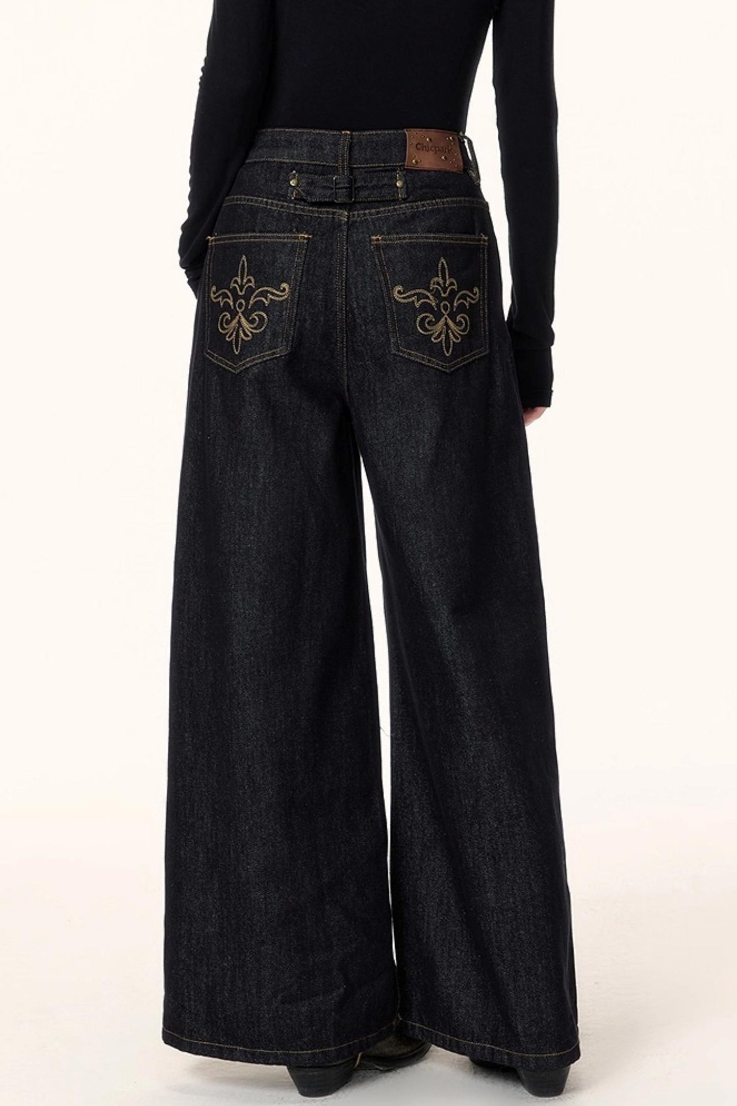 Retro Asymmetric Denim Pants