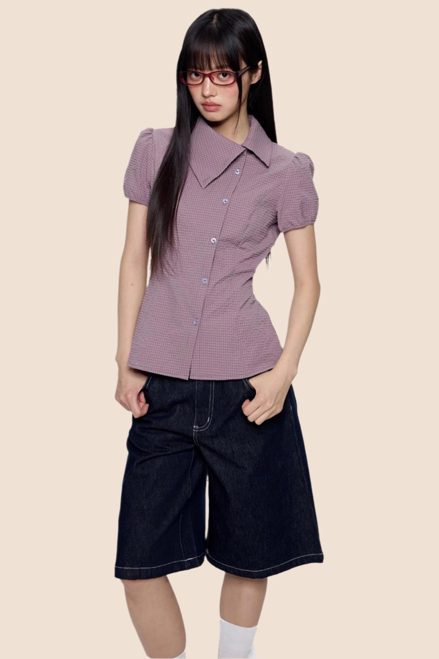 Purple Plaid Summer Shirt