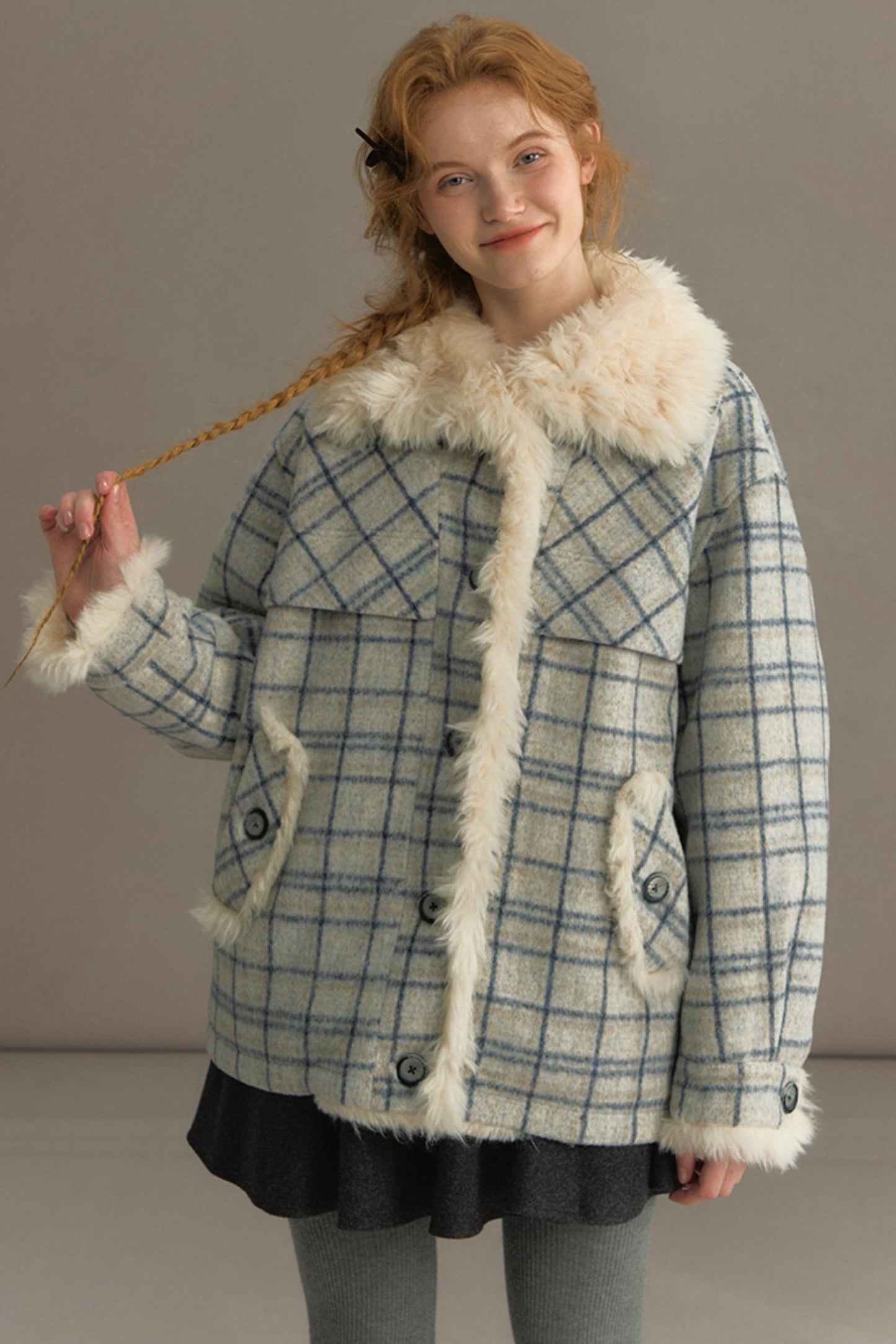 Fuji Plaid Woolen Jacket