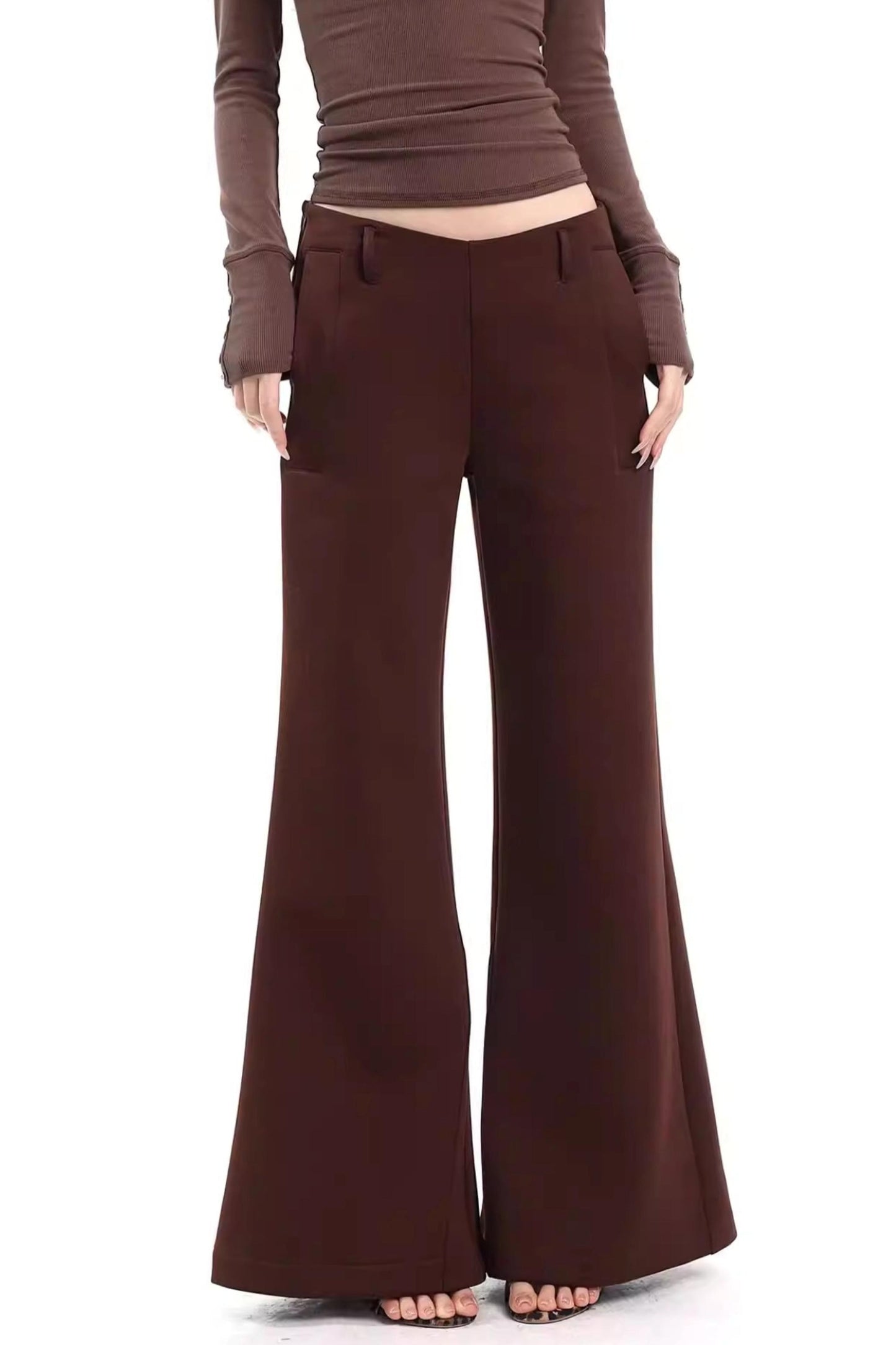 Retro Gray Flared Pants