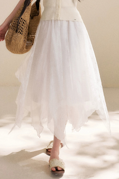Romantic Asymmetrical Lace Skirt