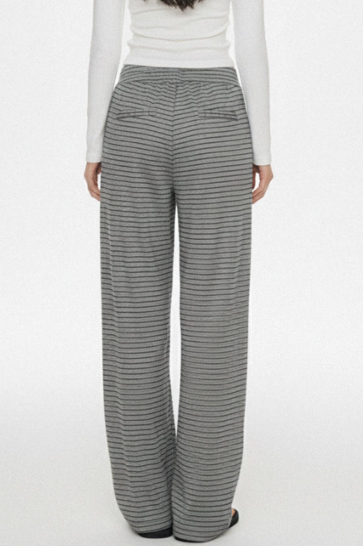 Gray Striped Knit Pants