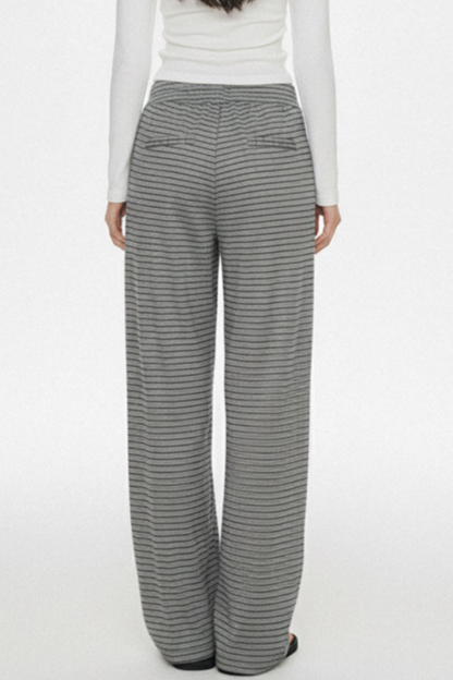 Gray Striped Knit Pants