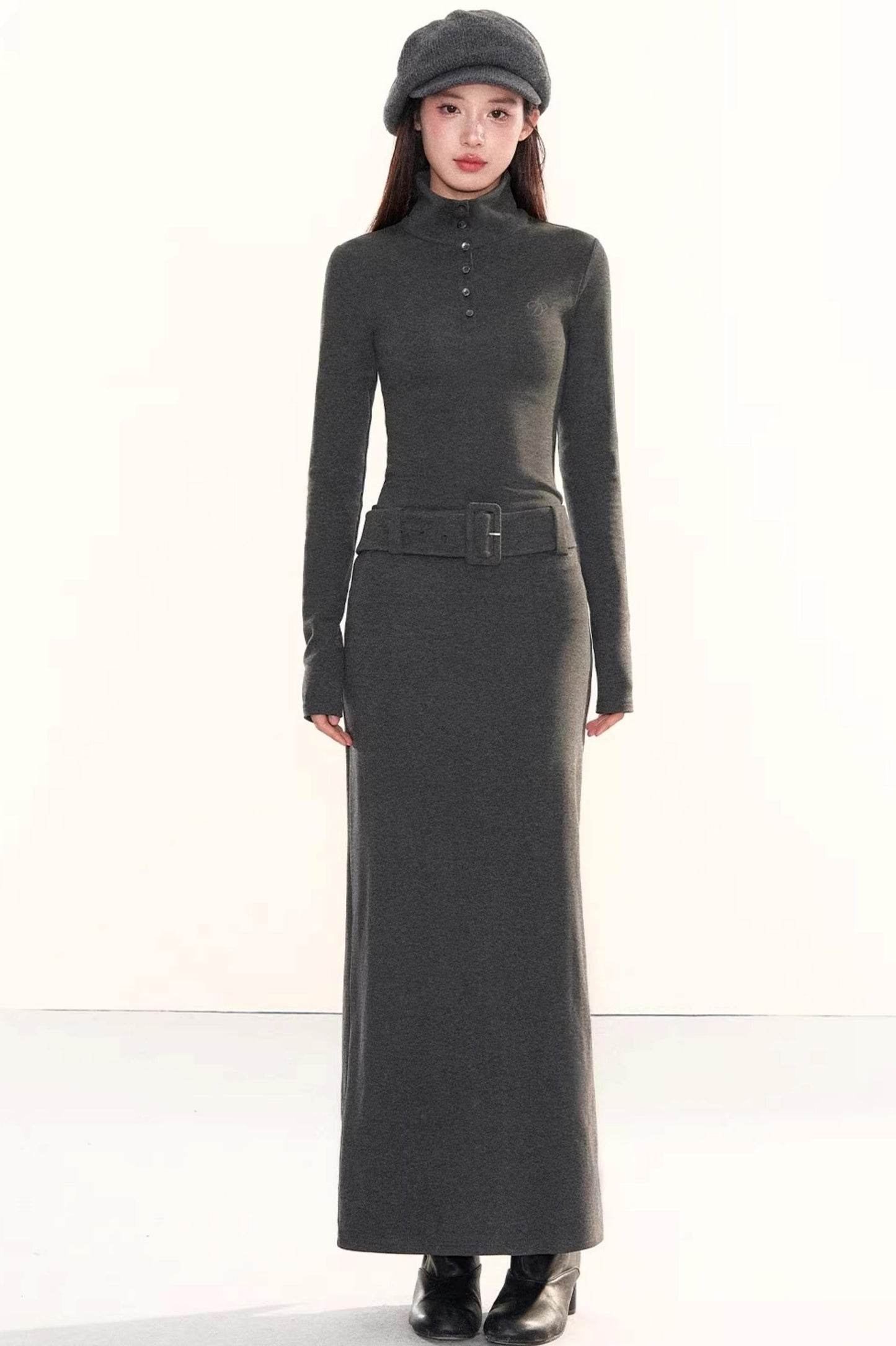 Henry Collar Bodycon Dress