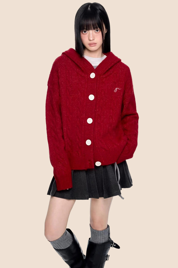 Twisted Embroidered Knit Jacket