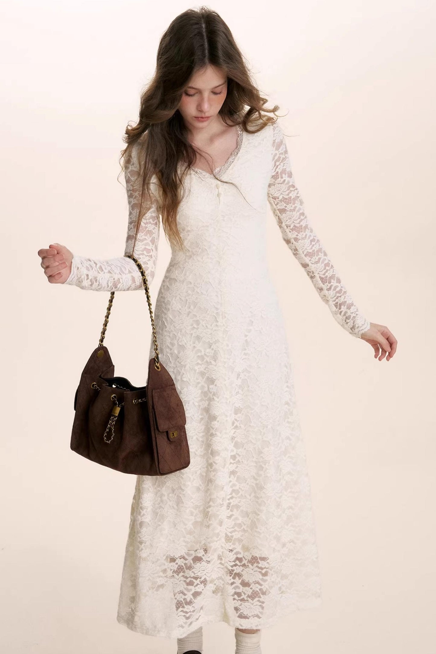 Romantic Lace Velvet Dress