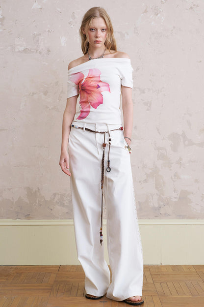 Summer Lace-Up Casual Pants