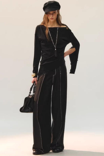 Golden Button Closure Top