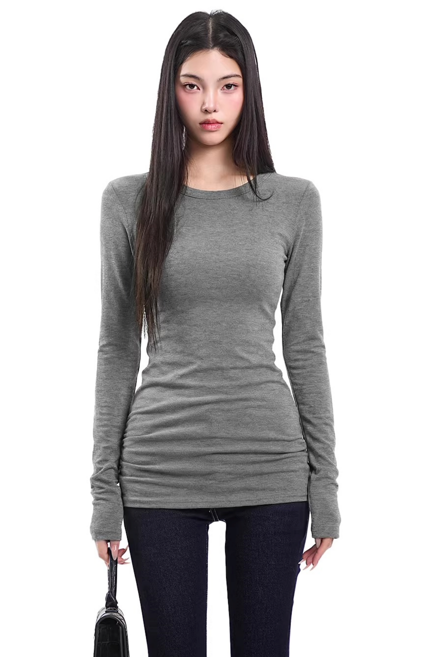 Gray Slim Autumn Sweater