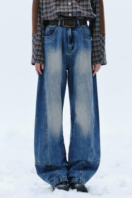 WhyBerry 24AW "Banana Denim" Loose Retro Machete Pants Casual Fall/Winter Lazy Dark Pants