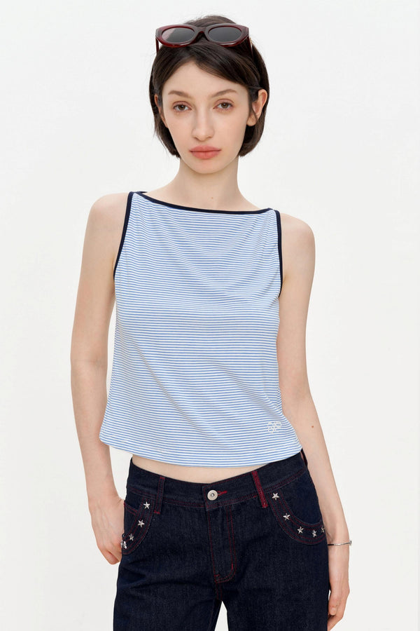 Blue Stripe Asymmetrical Tank