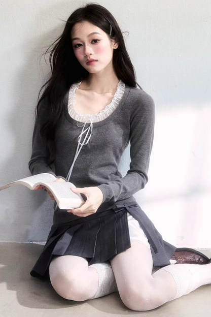 Spitzenstrickoberteil Spring Mist