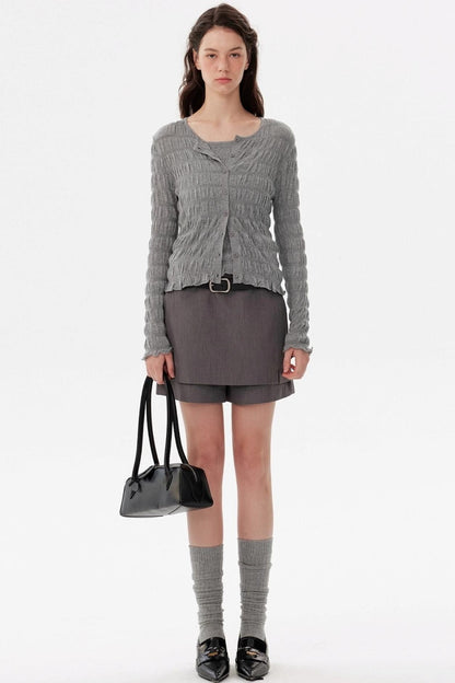 Woolen Slim Knit Cardigan & Sling Set-Up