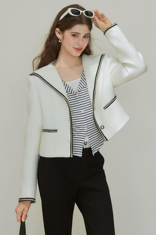 Wool Blend Silhouette Short Coat
